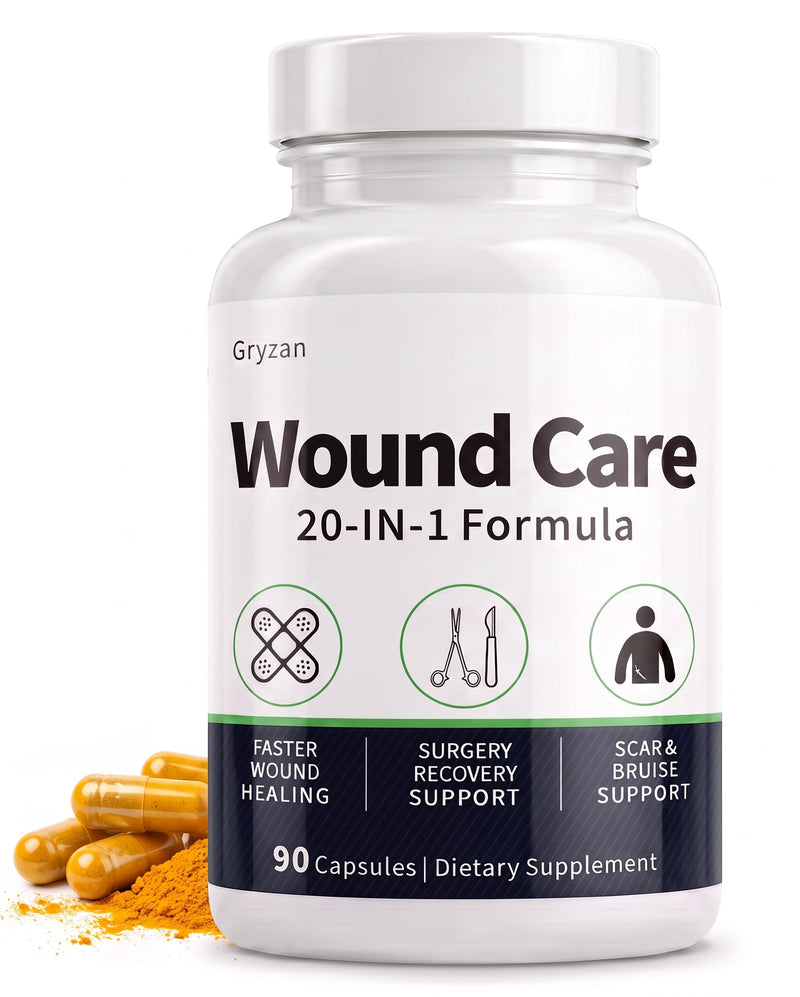 Wound Healing Supplement, Scar & Wound Care, General and Plastic Surgery Support, Heal Faster & Aids in Recovery Time - 90 Vegan Caps