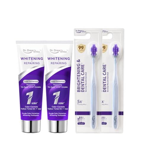 Dr.DreamWhite Purple Color Correction Whitening Toothpaste, 4oz, Pack of 2 4 Ounce (Pack of 2)