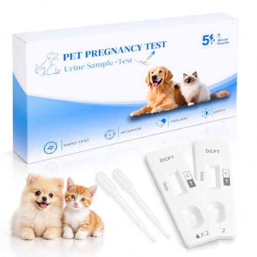 Dog & Cat Pregnancy Test Kit (2 Pack), Reliable Accurate Urine Test, 10 Minute Fast Readings, Gentle Non-Invasive Home Test for Household Pets 2 Pack