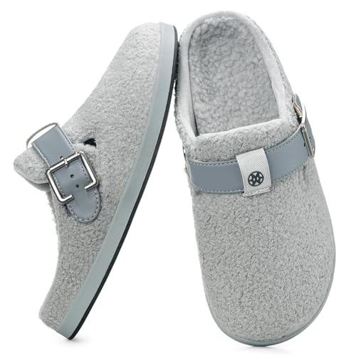 Hsyooes Orthopedic Arch Support Slippers for Women Men 11.5 Women/10.5 Men Grey