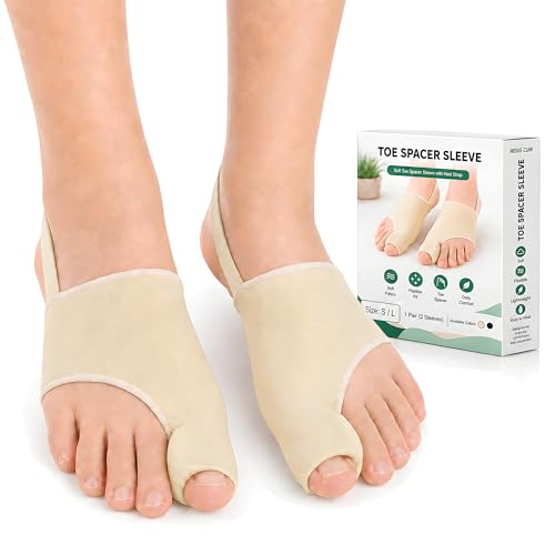 Bunion Corrector Sleeve for Women & Men, 1 Pair Beige Small