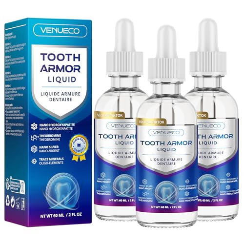 Cavity Healing Tooth Armor Liquid: Clinically Strengthen Enamel with Remineralization Drops at-Home Tooth Enamel Repair Stronger Teeth Hydroxyapatite (180ml, Mint) 0.67 Fl Oz (Pack of 3)