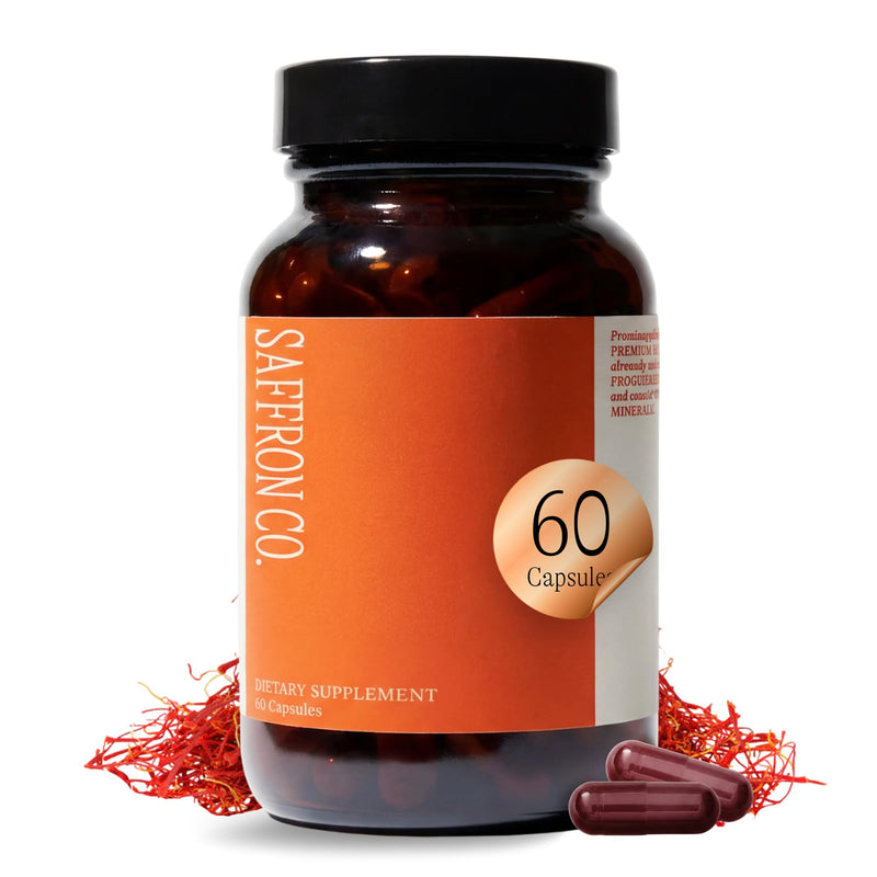 Saffron Supplements, Saffron Extract, Mood & Focus Support, 60 Capsules | Vegan Capsules for Daily Vitality, Wellness & Energy - 30mg Saffron Extract, Magnesium Glycinate, Rhodiola & Vitamin B6