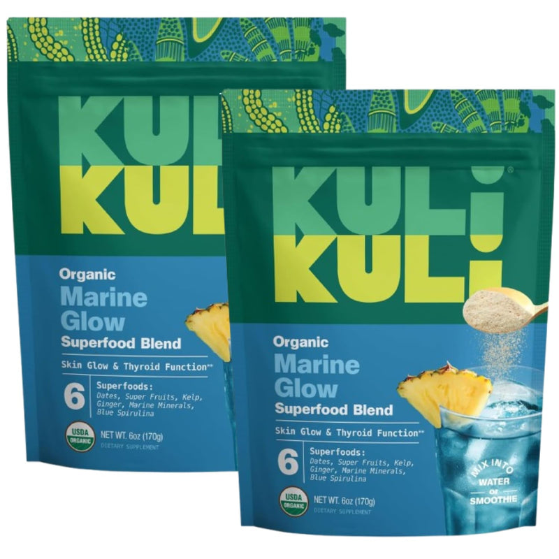 Kuli Kuli Marine Glow Organic Spirulina Superfood Powder Blend, 6 oz, 2 Pack 3 Ounce (Pack of 2)