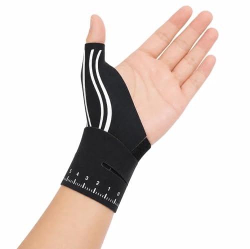 Thumb Wrist Brace, Ultra-Thin Adjustable Wrap, Open Palm, Right Hand