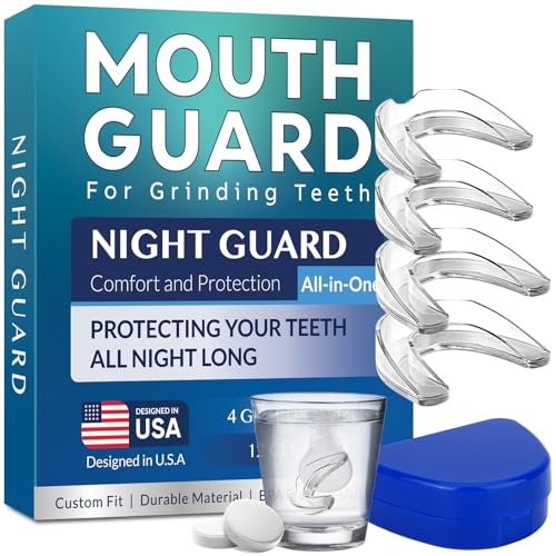 Mouth Guard for Grinding Teeth at Night: Custom Fit Sleeping Mouthguards for Grinding & Clenching - Moldable Nighttime Guards for Men and Women with 12 Cleaning Tablets 4