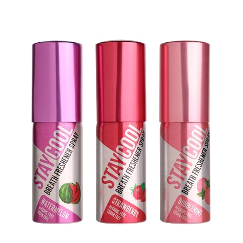 Stay Cool Fruit Duo Plus Bubblemint Breath Freshener Sprays - Bubblemint, Strawberry, Watermelon 3-Pack