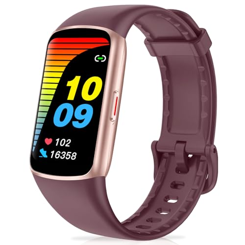 Fitness Tracker, Activity Trackers with 24/7 Heart Rate Blood Oxygen Sleep Monitor, 123 Sports Modes Step Counter, 1.47'' HD Screen Smart Watches, Calorie Pedometer for Women Men bordeaux