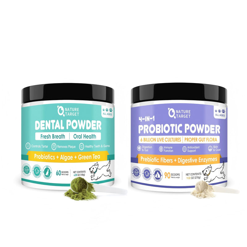 Probiotics for Dogs Powder & Dog Dental Powder, Chicken Flavor