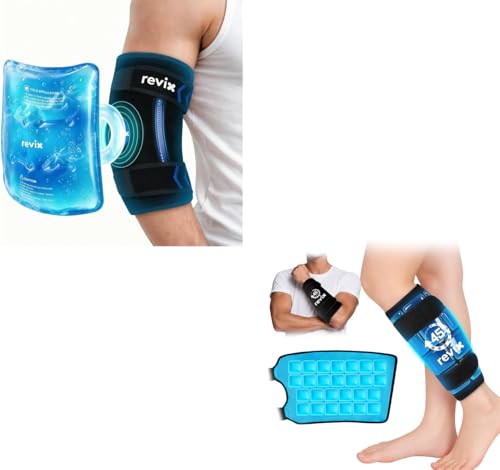 REVIX Cubital Tunnel Elbow Brace, Shin Splints Relief Ice Pack