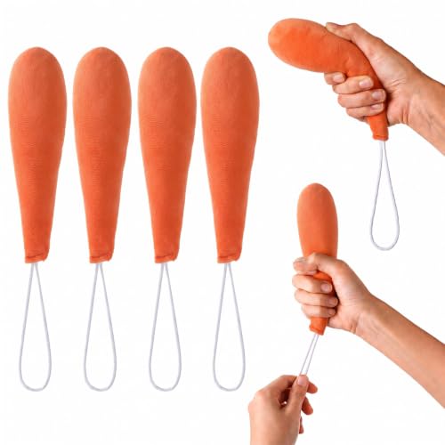 4 Pcs Palm Protector for Hand Contracture Carrot Shape, Orange 4