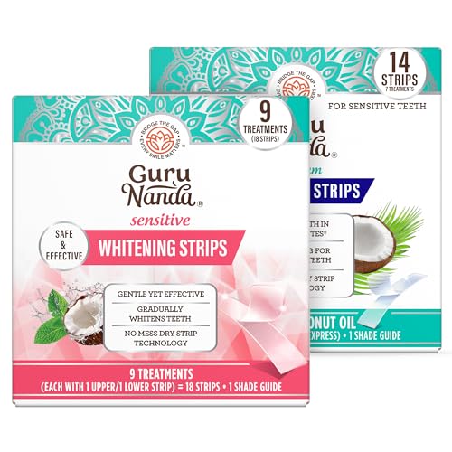 GuruNanda Dual Whitening Strips Bundle – 9-Day Sensitive & 7-Day Whitening Strips Kit for a Brighter, Whiter Smile with Gentle, Effective Care