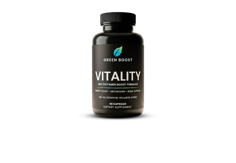 Green Vitality Daily Multivitamin for Adults - Energy + Immune Support with Elderberry, Colostrum, Zinc, Biotin & 7 Essential Vitamins, 60 Veggie Capsules, Made in USA