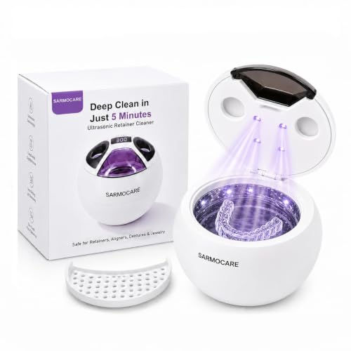 45kHz Ultrasonic Retainer Cleaner Machine, 200mL Dental Cleaning Pod