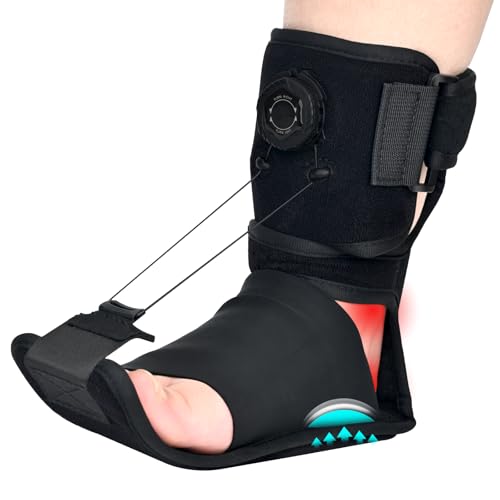 Plantar Fasciitis Night Splint, Knob-Lock Adjustable Brace, Women Black