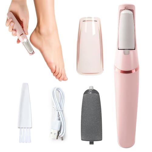 Electric Callus Removers for Feet, Upgraded Electric Foot Callus Remover, Rechargeable Portable Electronic Foot File Pedicure Tools, Feet Care for Dry&Dead Skin for Feet & Hands (Pink) Pink
