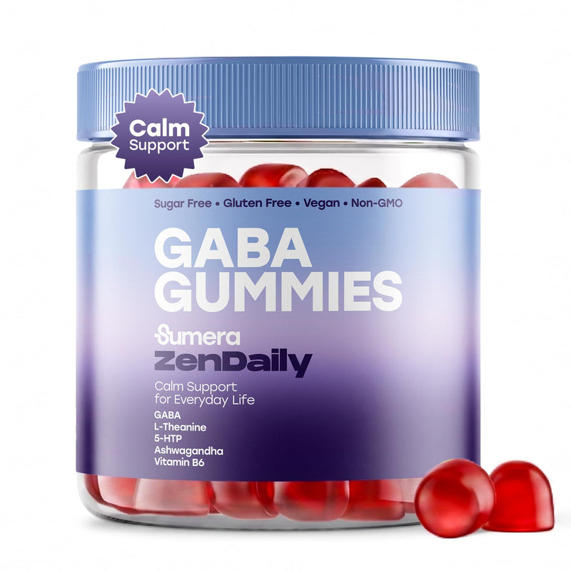 GABA Gummies - Calm, Sleep Support, Stress Relief, Non-Groggy, Hormone-Free, 60 Count, Brain Relaxation, Natural Neurotransmitter