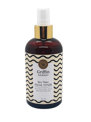 Griffin Remedy Rice Water Facial Toner – Hydrating and Brightening Facial Toner with Rice Water, Aloe Vera, Vitamin C & White Tea, Refreshing Face Mist for All Skin Types, Vegan, 8 fl. oz