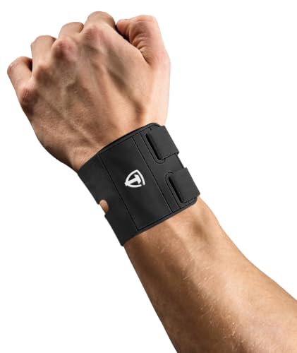2 Pcs Wrist Compression Strap and Wrist Brace Sport Wrist Support for Fitness, Weightlifting, Tendonitis, Carpal Tunnel Arthritis, Pain Relief (Black) Black