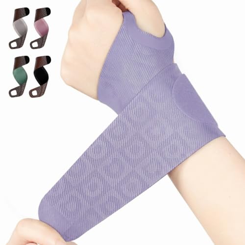 aoFIT Wrist Brace 2 Pack Reinforced Support for Tunnel & Tendonitis Purple