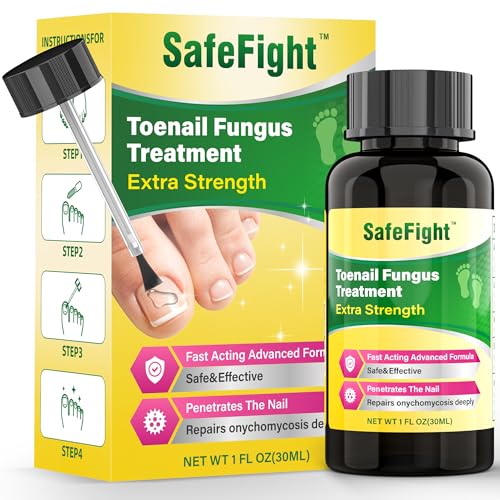 Toenail Fungus Treatment Extra Strength - with 25% Undecylenic Acid - SafeFight Nail Repair Solution for Damaged Nails, Ingrown Nails & Discoloration, 30ML 1 Pack 30ML(1 Pack)