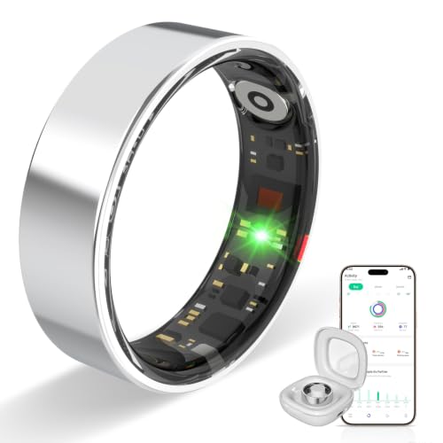 Smart Ring for Women & Men, Fitness Tracker Health Ring(Silver, 8) Silver #8