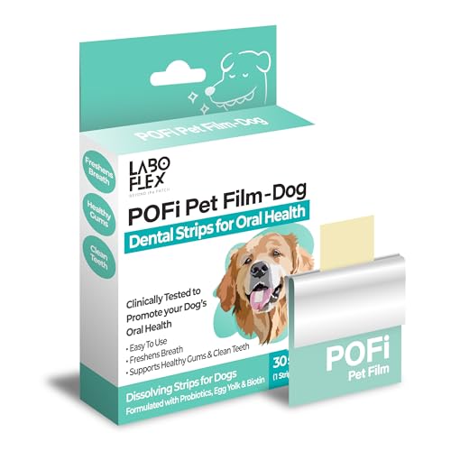 Dissolving Dog Dental Strips with Probiotics for Teeth Cleaning 30 Count