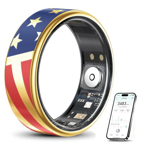 Smart Ring Fitness Tracker Men & Women, Health Sleep Tracker (Gold, #9)