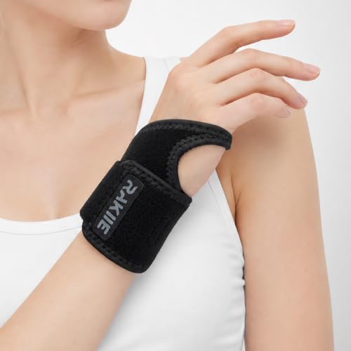 Rakiie Wrist Brace, Breathable Compression Wrist Support for Men Women, Adjustable Wrist Stabilizer for Carpal Tunnel Arthritis Sprains, Gym Sports Workout, One Size