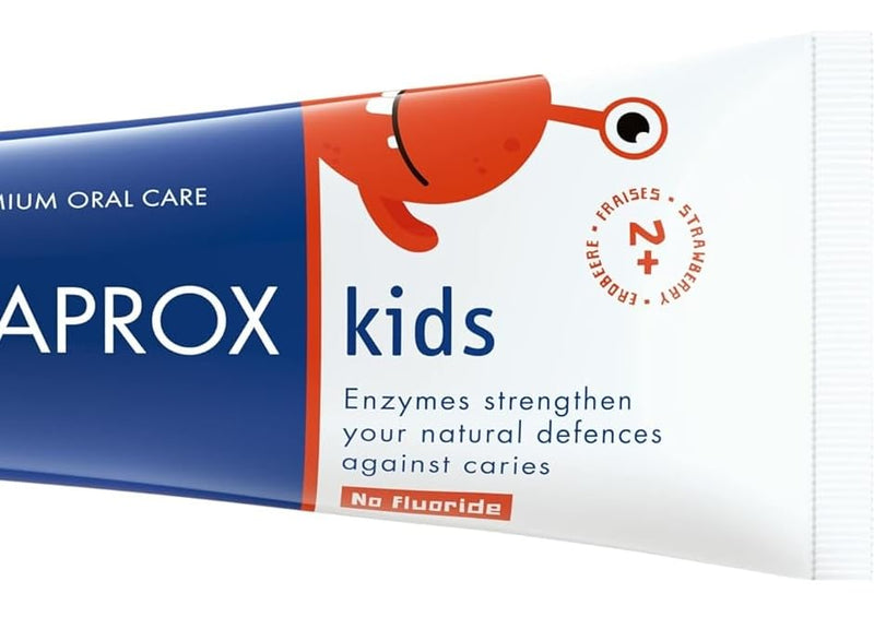 CuraproxToothpaste Kids 60 ml, Strawberry Fluoride Free Strawberry without fluoride 2.02 Fl Oz (Pack of 1)