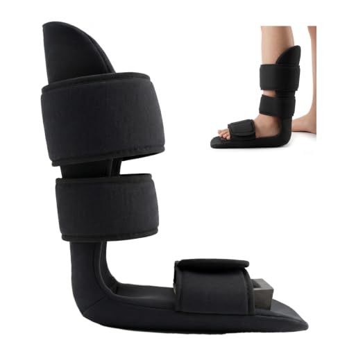 Padded Night Splint for Plantar Fasciitis – 90° Adjustable Dorsiflexion Support for Foot Drop & Achilles Tendonitis – Lightweight Sleeping Boot for Men & Women for Heel Pain & Post-static Stiffness (Large) Large