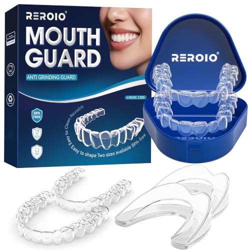 Anti Grinding Guard, Mouth Guard for Grinding Teeth at Night, Mouth Guard for Sleeping, Perfect fit Night Guards for Teeth Grinding, Reusable Mouthguard for Adults 1.8*2.2in+1.8*2.4in