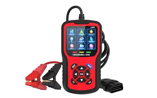 2-in-1 OBD2 Scanner with Battery Tester: 1S Read & Clear Check Engine Codes + Test Battery in 3 Mins - DIY Car Diagnostic Tool with Cold Cranking Amps for Pre-Trip Safety on 1996+ Vehicles