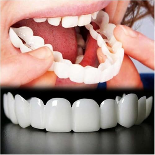 2 Pairs Gentle Skin-Friendly Smile Fit, Adjustable Upper Lower Temporary Cosmetic Kit, Lightweight Design for Daily Confident Outings Tooth Whitener(Natural White)
