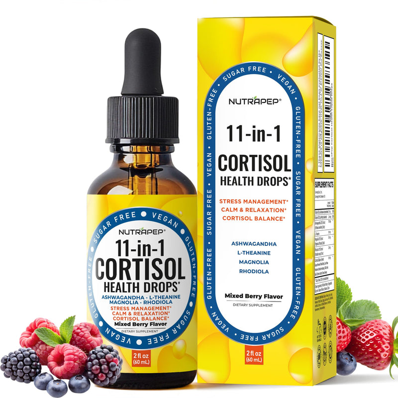 Cortisol Detox Liquid Drops for Women Men - Cortisol Reducer Supplement | Support Wellness Cleanse Balance Stress Mood Sleep Focus -Lower Cortisol Levels with Ashwagandha L-Theanine Magnolia Rhodiola 2 Fl Oz (Pack of 1)