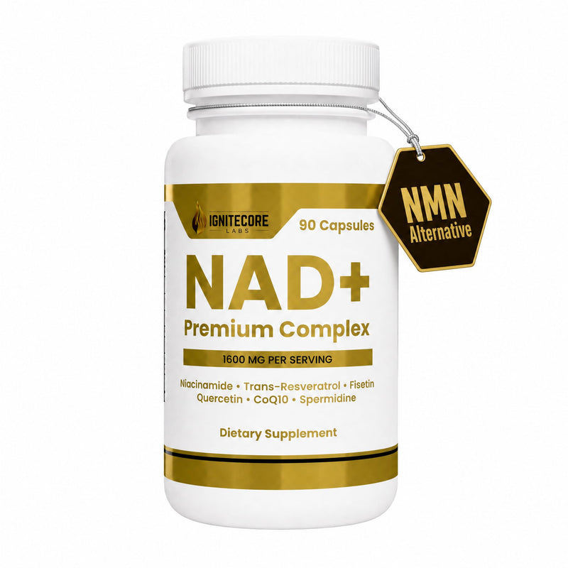 NAD+ Premium Complex 1600mg | Niacinamide Fisetin Quercetin Trans-Resveratrol CoQ10 Spermidine | Longevity Supplement Cellular Energy Healthy Aging Support | Vegan Non-GMO Gluten Free | 90 Capsules