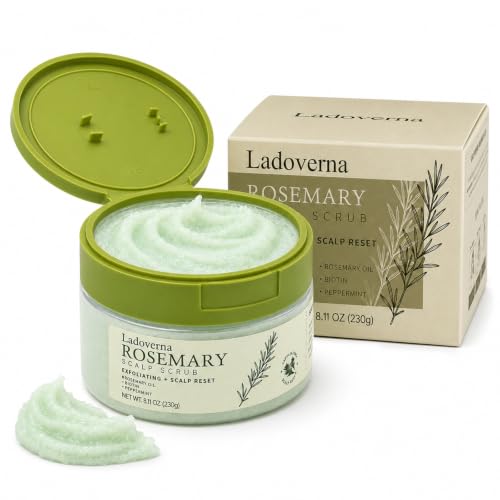 Rosemary Scalp Scrub Exfoliator, 8.11 oz - Sulfate Free Scalp Detox & Reset with Rosemary Oil, Biotin & Peppermint for Build-Up, Oily Scalp & Stronger Hair