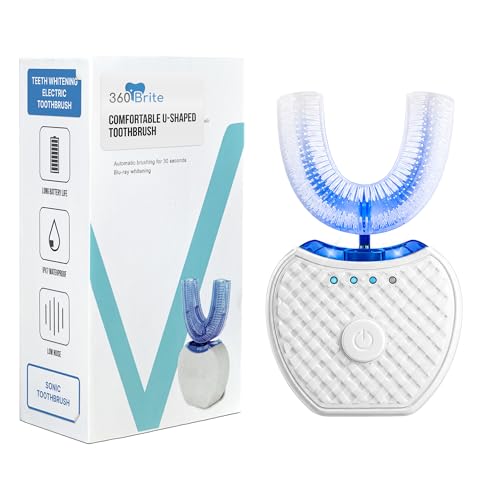 360 Brite U-Shaped Sonic Glow Brush for Adults Full Mouth Toothbrush