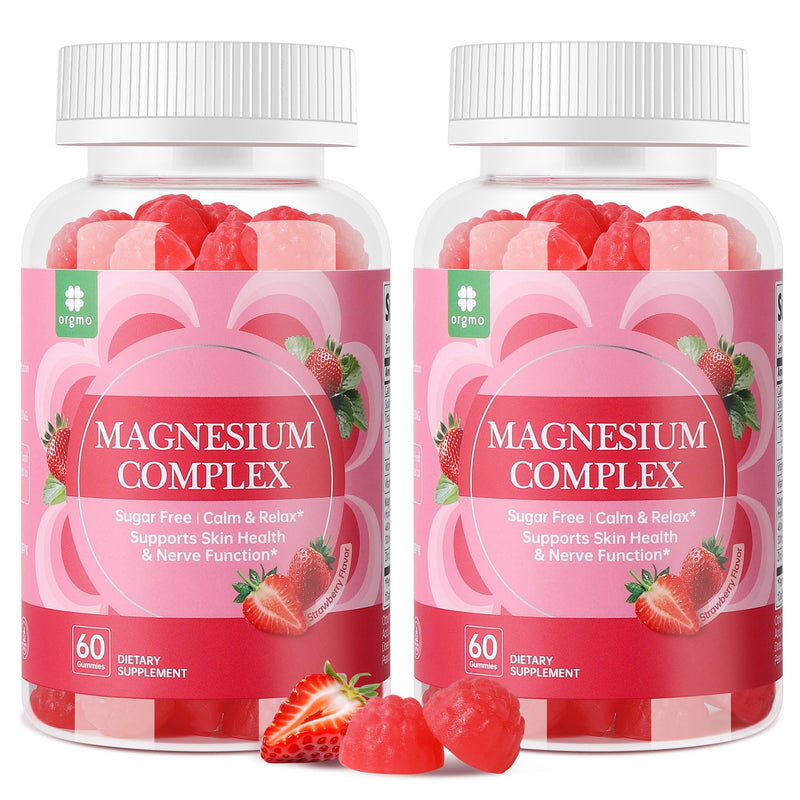Sugar Free Magnesium Glycinate Gummies, Women, 120 Count, 2-Pack | High Absorption Triple Magnesium Complex, With Zinc, Vitamin B6, C, 60-Day Supply