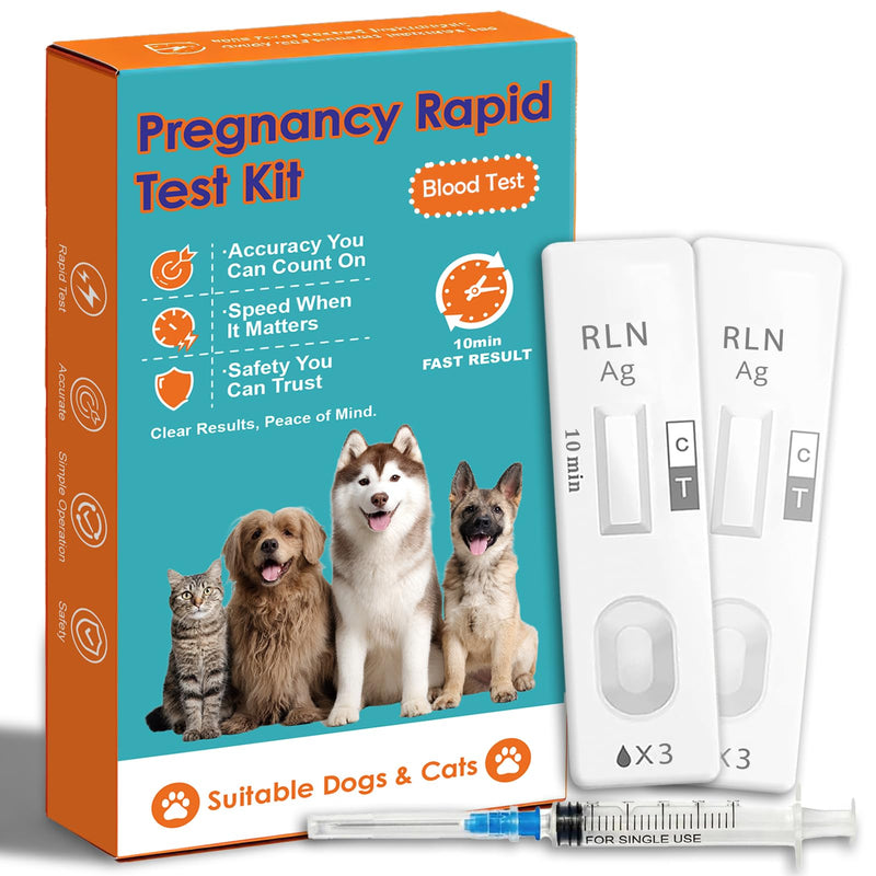 2-Pack Dog & Cat Pregnancy Test Kit, Blood-Based Early Detection for Home & Veterinary Use, Reliable Pet Reproduction Monitoring Tool 2 Pack