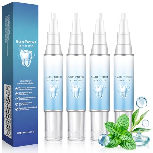 4Pcs Gum Repair Gel for Receding Gums & Oral Comfort, Gentle Dental Gel for Daily Gum Health & Enamel Care, Professional Gum Support Formula, Teeth Whitening Essence Pen