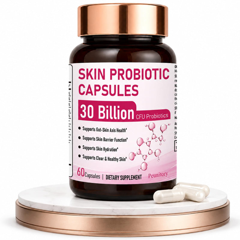 Probiotics for Women, 30 Billion CFU with Prebiotic Inulin, 60 Capsules | Probiotic Prebiotic Blend with Hyaluronic Acid, Rice Ceramides & Grape Seed Extract for Gut-Skin, Hydration & Barrier Support