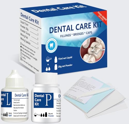 Tooth Repair Kit, Temporary Teeth Replacement Kit, Zinc Oxide Eugenol Cement Dental Kit for Broken Chipped Teeth, Missing Teeth, Crown Fillings & Bridges, Improving Smile 4 Pcs