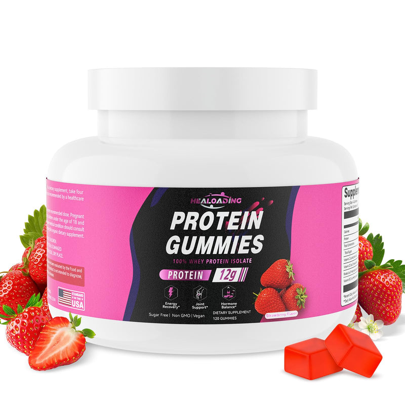 Whey Protein Gummies for Muscle Recovery & Growth – Daily Protein Supplement for Men & Women – Post Workout Supplement