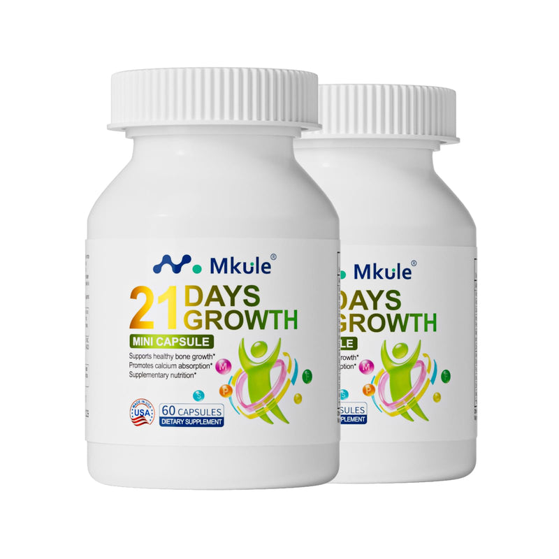 Height Growth Supplement, Bone Strength Support for Ages 6–12 | Premium Multivitamin Formula with L-Lysine, Vitamins D3 & K2, Calcium and Amino Acids for Nutritional Support, 120 Capsules 60 Count (Pack of 2)