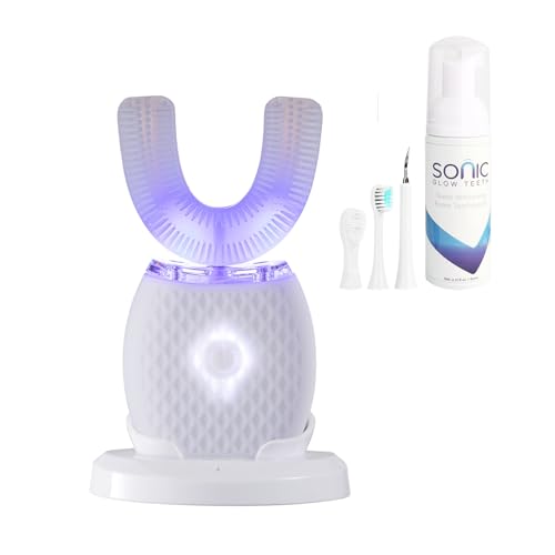 Adult Ultrasonic Automatic Toothbrush Waterproof Timer Travel White