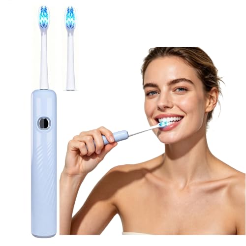 LBO Blue Light Electric Toothbrush for Adults 2 Brush Head, Professional 460nm Whitening Tech, 56,000VPM Sonic & Oscillating Cleaning Long-Lasting Battery -More Replacement Brush Head for Sale