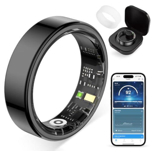 Smart Ring for Women, Health Tracker & 5ATM, COLMI R02. (Black, 9#)