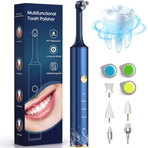 Tooth Polisher, Tooth Whitening Kit for Teeth Cleaning and Whitening Blue 1 Count (Pack of 1)