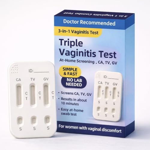 3-in-1 Vaginitis Self-Test Kit for Women – Vaginal Infection Test at-Home Check for Common Discomfort Clues – Fast, Simple Results – 1 Test 1 Count (Pack of 1)